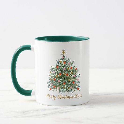 Minimal Mitte Jahrhundert Weihnachtsbaum Tasse (Links)
