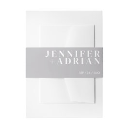 Minimal mittel graue Einladung Bauchband Einladungsbanderole