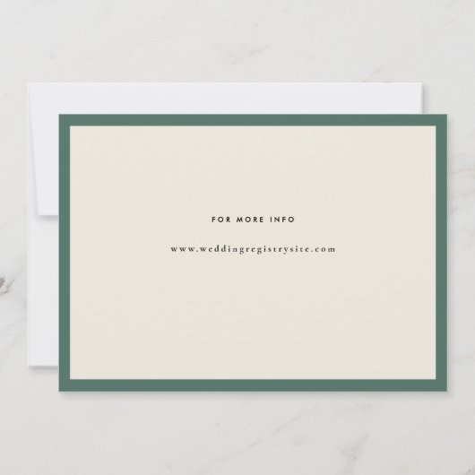 Minimal mittlere Jahrhunderte Retro Grüne Paare Du Einladung (Rückseite)