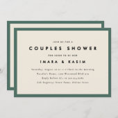 Minimal mittlere Jahrhunderte Retro Grüne Paare Du Einladung (Vorne/Hinten)