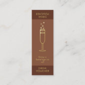 Minimal Mocha Event Logo Gold Bubbly Drink Voucher Mini Visitenkarte (Vorderseite)