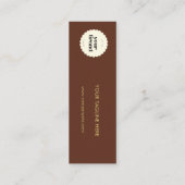 Minimal Mocha Event Logo Gold Bubbly Drink Voucher Mini Visitenkarte (Rückseite)