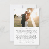 Minimal Modern 2 Foto Hochzeit Danke Karte (Rückseite)