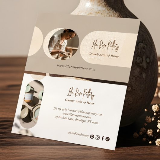 Minimal Modern Abstract Photo Handmade Pottery Visitenkarte