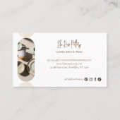 Minimal Modern Abstract Photo Handmade Pottery Visitenkarte (Rückseite)