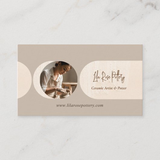 Minimal Modern Abstract Photo Handmade Pottery Visitenkarte (Vorderseite)