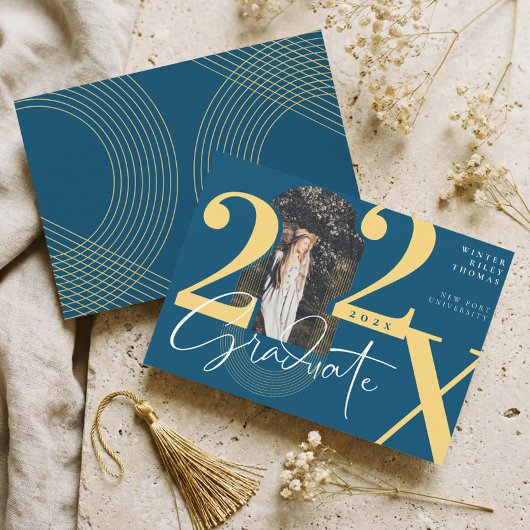 Minimal Modern Arch Photo Graduation Announcement Einladung