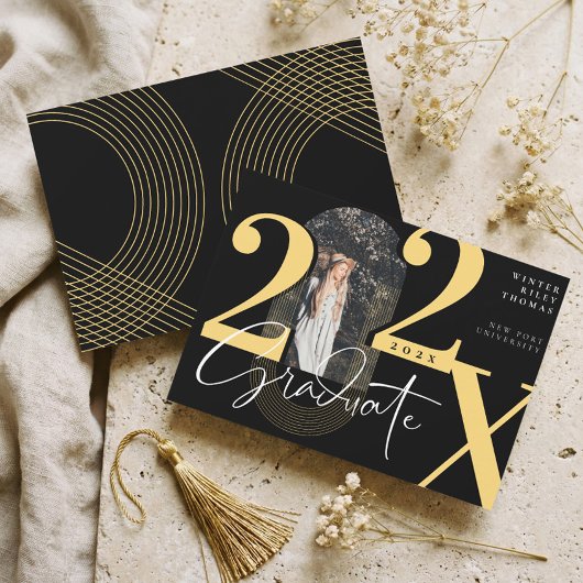 Minimal Modern Arch Photo Graduation Announcement Einladung