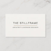 Minimal Modern Architect | QR Code Warm White Visitenkarte (Vorderseite)