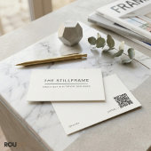 Minimal Modern Architect | QR Code Warm White Visitenkarte