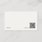 Minimal Modern Architect | QR Code Warm White Visitenkarte (Rückseite)