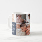 Minimal Modern Best Vater je Script FotoCollage Kaffeetasse (Vorderseite Links)