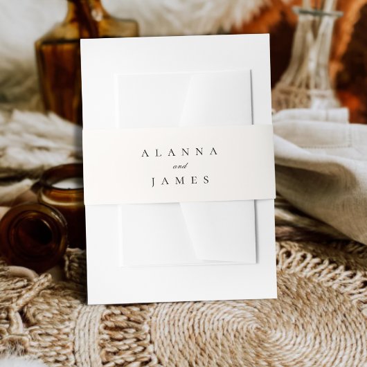 Minimal Modern Black Serif Wedding Invitation Einladungsbanderole