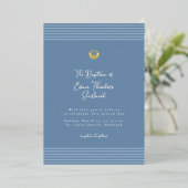 Minimal modern blue baptism Foil Invitation Folieneinladung (Stehend vorne)