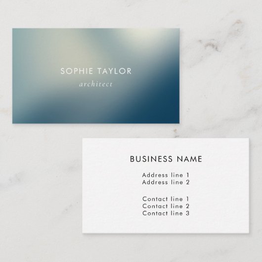 Minimal Modern Blue Gradient Consultant Tech Visitenkarte (Vorne/Hinten)