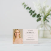 Minimal Modern Blush Pink Photo  Visitenkarte (Stehend Vorderseite)