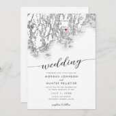 Minimal Modern Boothbay Hafen Maine Karte Hochzeit (Vorne/Hinten)