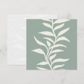 Minimal Modern Botanical Silhouette in Flow Sage Mitteilungskarte (Vorne/Hinten)