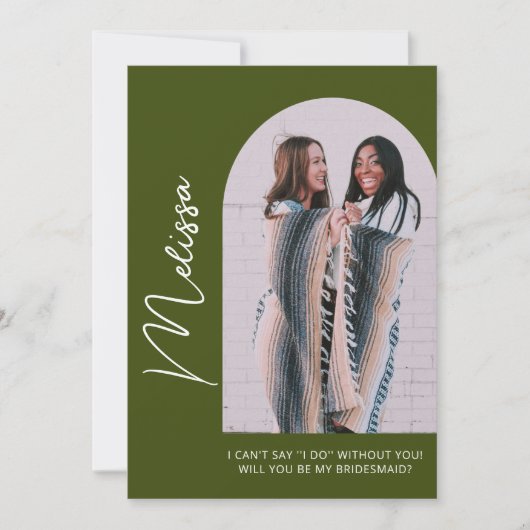 Minimal Modern Bridesmaid Proposal Card Einladung (Vorderseite)
