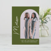 Minimal Modern Bridesmaid Proposal Card Einladung (Stehend Vorderseite)