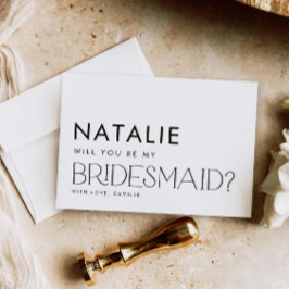 Minimal Modern Bridesmaid Vorschlag Card Einladung