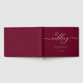 Minimal Modern Burgundy Wedding Guest Gästebuch (Voll)
