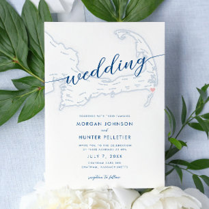 Minimal Modern Chatham Bars Inn Wedding Einladung