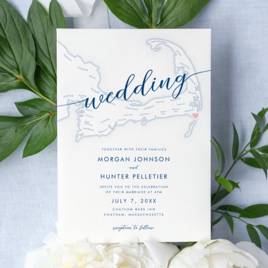 Minimal Modern Chatham Bars Inn Wedding Einladung