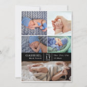 Minimal Modern Chic Photo Collage Baby Reveal Card Einladung (Vorderseite)