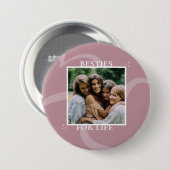 Minimal Modern Chic Pink Besties Galentine's Day Button (Vorne & Hinten)