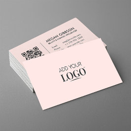 Minimal Modern Chic Pink Social Media QR-Logo Visitenkarte