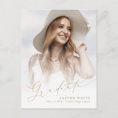 Minimal Modern Chic Script Foto Abschluss laden ei Postkarte (Vorderseite)