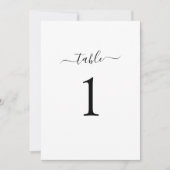 Minimal Modern Chic Wedding Tischnummer Card (Vorderseite)