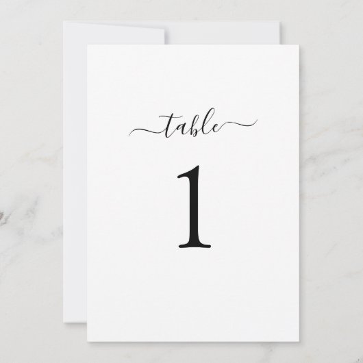 Minimal Modern Chic Wedding Tischnummer Card (Rückseite)