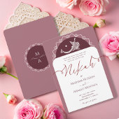 Minimal Modern Chick Burgundy Merlot Islamische Ni Einladung