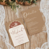 Minimal Modern Chick Terracotta Boho Islamic Nikah Einladung