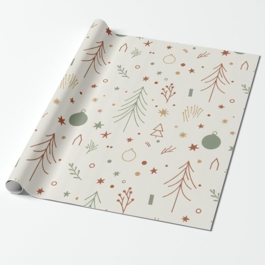 Minimal Modern Christmas Seamless Pattern – Chic H Geschenkpapier (Ungerollt)