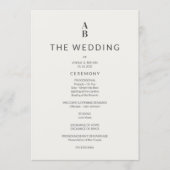 Minimal Modern Civil Wedding Program Programm (Vorderseite)