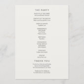 Minimal Modern Civil Wedding Program Programm (Rückseite)