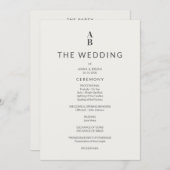 Minimal Modern Civil Wedding Program Programm (Vorne/Hinten)