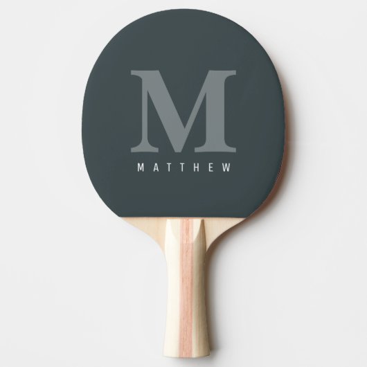 Minimal Modern Classic Monogrammed Green Custom Tischtennis Schläger (Vorderseite)
