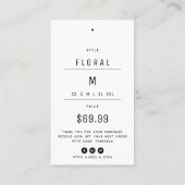 Minimal Modern Clothing Brand Hang Tag (Rückseite)