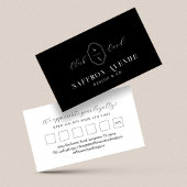 Minimal Modern Club Card Custom Monogram Black Treuekarte