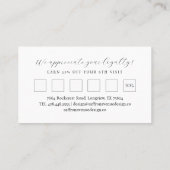 Minimal Modern Club Card Custom Monogram Black Treuekarte (Rückseite)