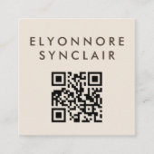 Minimal Modern Craft Chocolate Maker Qr Code Quadratische Visitenkarte (Vorderseite)