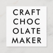 Minimal Modern Craft Chocolate Maker Qr Code Quadratische Visitenkarte (Rückseite)