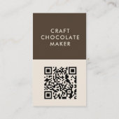 Minimal Modern Craft Chocolate Maker Qr Code Visitenkarte (Rückseite)