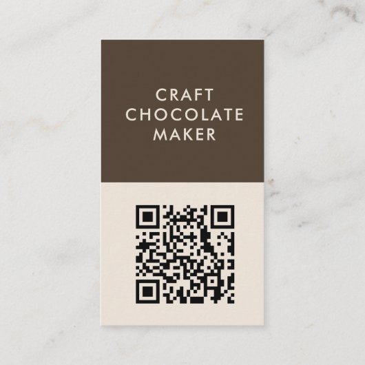 Minimal Modern Craft Chocolate Maker Qr Code Visitenkarte (Rückseite)
