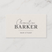 Minimal Modern cream scrip matching Appointment Visitenkarte (Vorderseite)