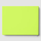 Minimal Modern Cyber Lime Jet Black Wedding Guest Gästebuch (Rückseite)